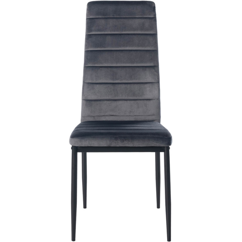Lot de 4 chaises de salle à manger Mayfair velours gris