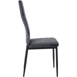 Lot de 4 chaises de salle à manger Mayfair velours gris