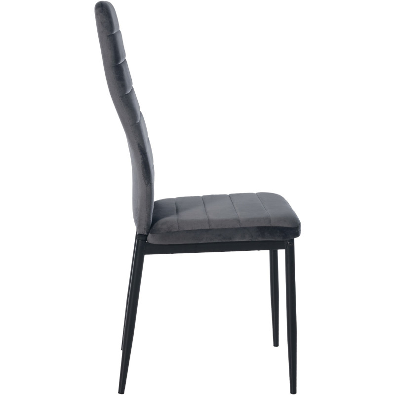 Lot de 4 chaises de salle à manger Mayfair velours gris