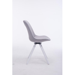 Chaise visiteur Troyes Pivotante Blanche Tissu Ronde grise