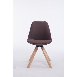 Silla para Visitas Troyes Square en Tela Marrón,Natural
