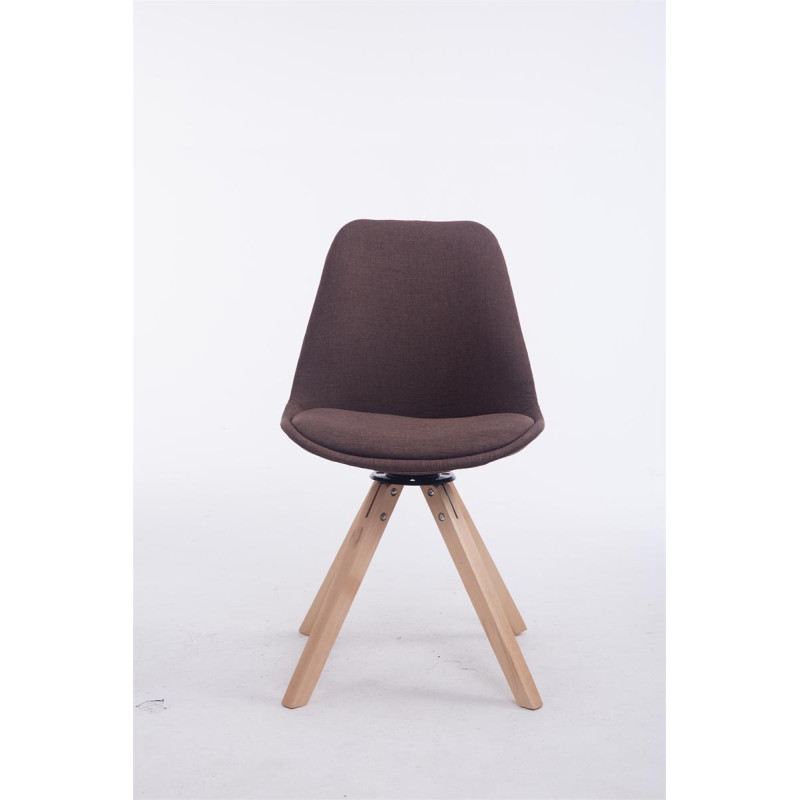 Silla para Visitas Troyes Square en Tela Marrón,Natural