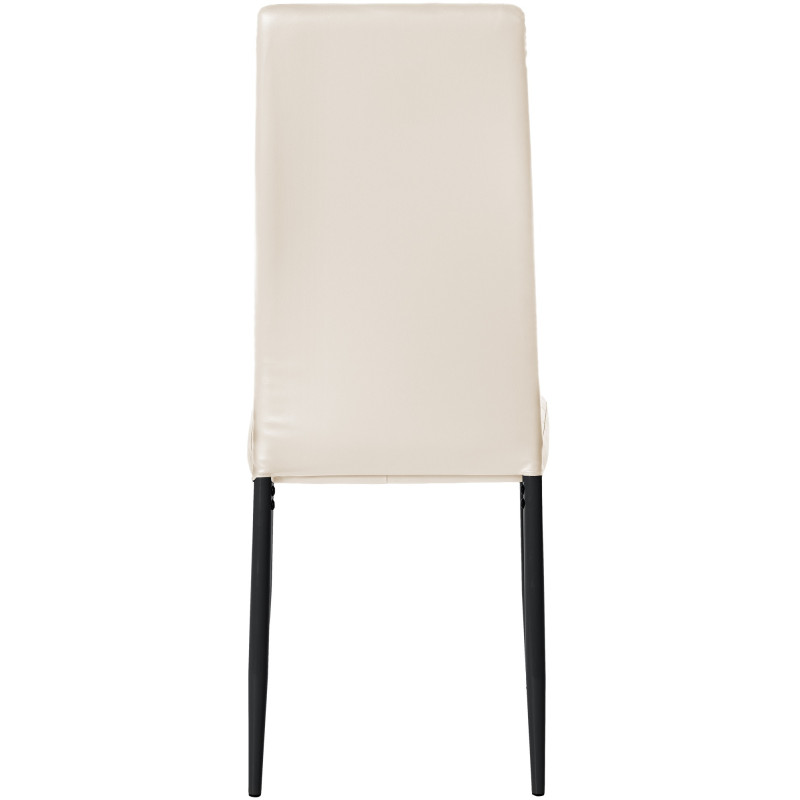 Lot de 6 chaises de salle à manger Mayfair en simili cuir crème