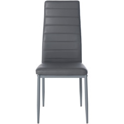 Lot de 6 chaises de salle à manger Mayfair en simili cuir gris