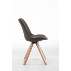 Sedia ospite Troyes Girevole Tessuto Quadrato grigio scuro,natura