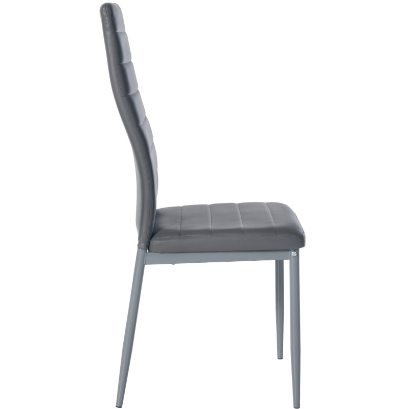 Lot de 6 chaises de salle à manger Mayfair en simili cuir gris