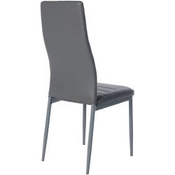 Lot de 6 chaises de salle à manger Mayfair en simili cuir gris