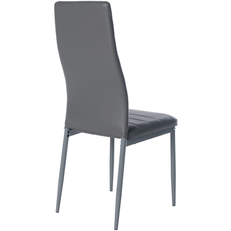 Lot de 6 chaises de salle à manger Mayfair en simili cuir gris