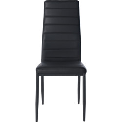 Lot de 6 chaises de salle à manger Mayfair en simili cuir noir