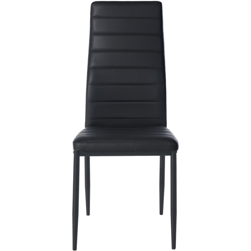 Lot de 6 chaises de salle à manger Mayfair en simili cuir noir