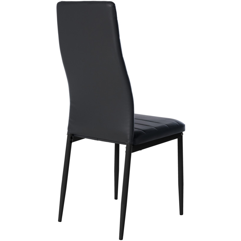 Lot de 6 chaises de salle à manger Mayfair en simili cuir noir