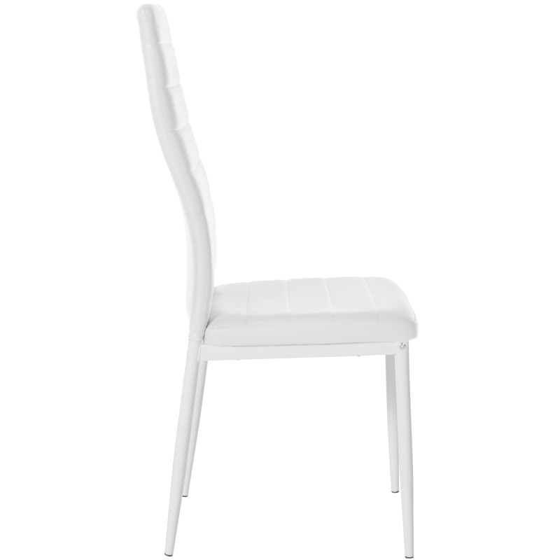 Lot de 6 chaises de salle à manger Mayfair en simili cuir blanc