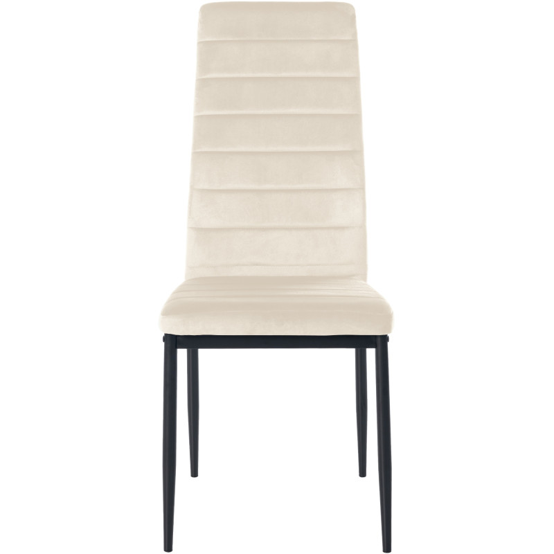 Lot de 6 chaises de salle à manger en velours Mayfair crème