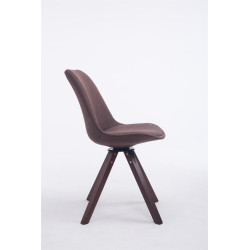 Silla para Visitas Troyes Square en Tela Marrón,Nogal