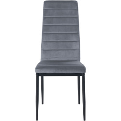 Lot de 6 chaises de salle à manger en velours Mayfair gris clair