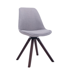 Silla para Visitas Troyes Square en Tela Gris,Nogal