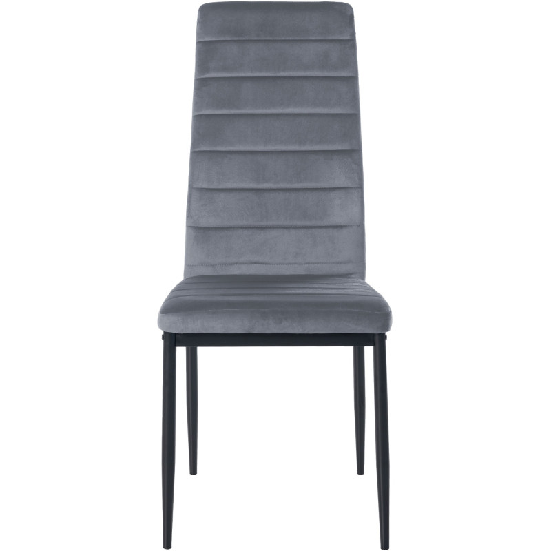 Lot de 6 chaises de salle à manger en velours Mayfair gris clair