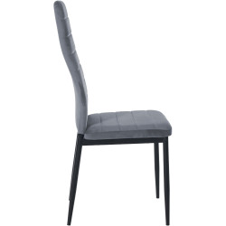 Lot de 6 chaises de salle à manger en velours Mayfair gris clair