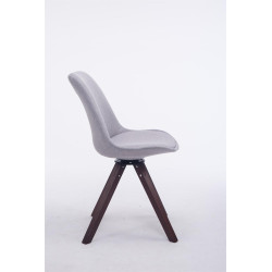 Silla para Visitas Troyes Square en Tela Gris,Nogal