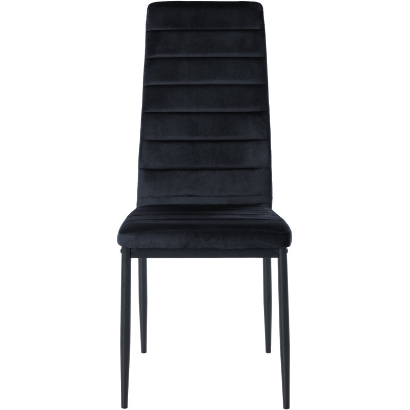 Lot de 6 chaises de salle à manger en velours Mayfair noir