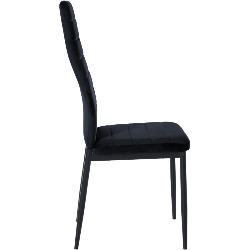Lot de 6 chaises de salle à manger en velours Mayfair noir