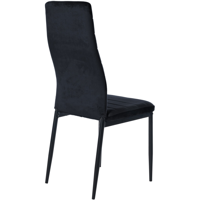 Lot de 6 chaises de salle à manger en velours Mayfair noir