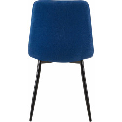 Lot de 4 chaises de salle à manger tissu Antibes bleu