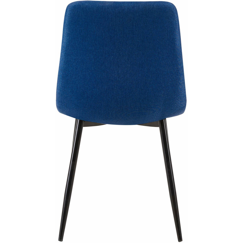Lot de 4 chaises de salle à manger tissu Antibes bleu