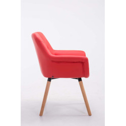 Sedia da pranzo CASSIDY in similpelle rosso,natura