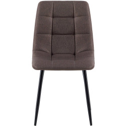Lot de 4 chaises de salle à manger tissu Antibes brun