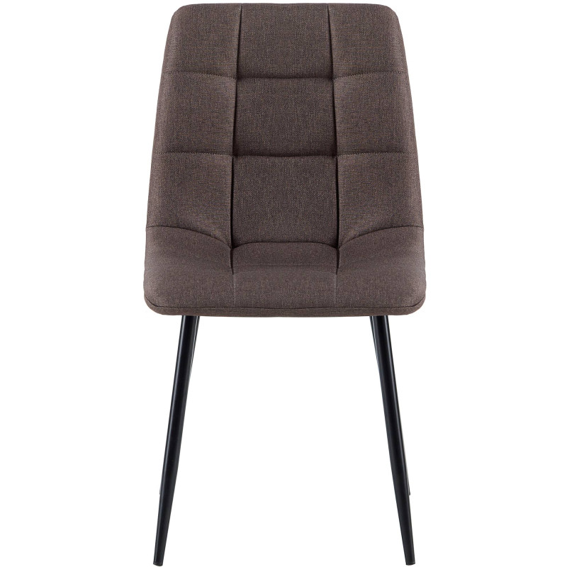 Lot de 4 chaises de salle à manger tissu Antibes brun
