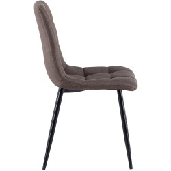 Lot de 4 chaises de salle à manger tissu Antibes brun
