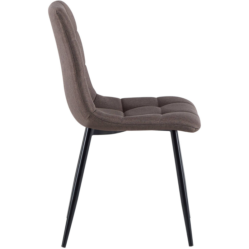 Lot de 4 chaises de salle à manger tissu Antibes brun