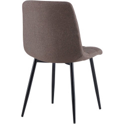 Lot de 4 chaises de salle à manger tissu Antibes brun
