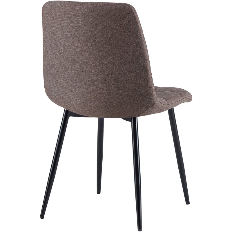 Lot de 4 chaises de salle à manger tissu Antibes brun