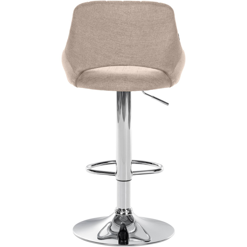 Tabouret de bar Milet tissu chrome taupe