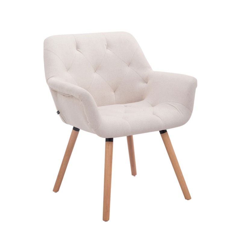 Chaise visiteur Cassidy en tissu beige naturel