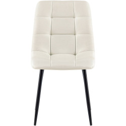Lot de 4 chaises de salle à manger tissu Antibes crème