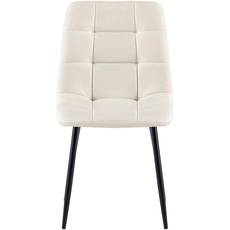 Lot de 4 chaises de salle à manger tissu Antibes crème