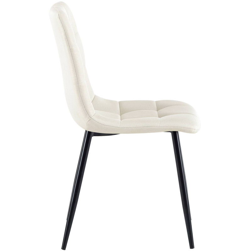Lot de 4 chaises de salle à manger tissu Antibes crème