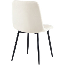 Lot de 4 chaises de salle à manger tissu Antibes crème