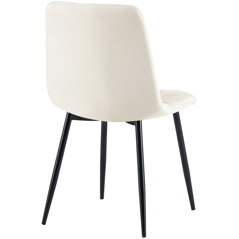 Lot de 4 chaises de salle à manger tissu Antibes crème
