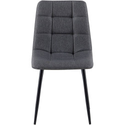 Lot de 4 chaises de salle à manger tissu Antibes gris foncé