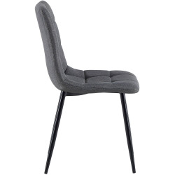 Lot de 4 chaises de salle à manger tissu Antibes gris foncé