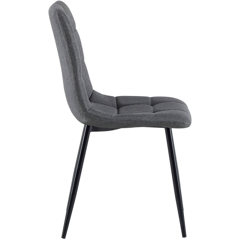 Lot de 4 chaises de salle à manger tissu Antibes gris foncé