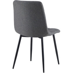 Lot de 4 chaises de salle à manger tissu Antibes gris foncé