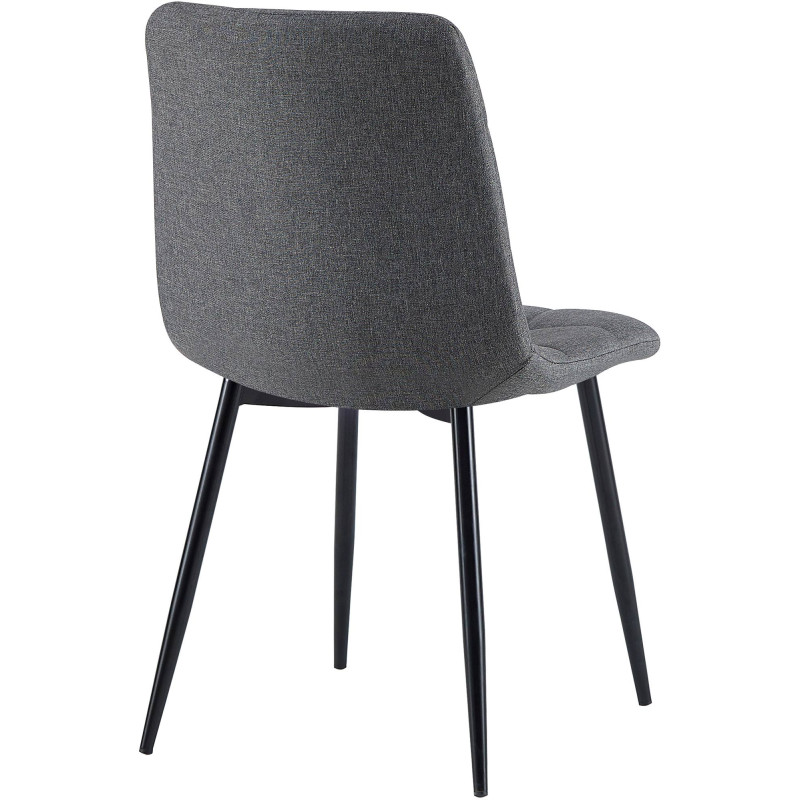Lot de 4 chaises de salle à manger tissu Antibes gris foncé