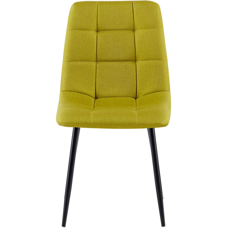 Lot de 4 chaises de salle à manger tissu Antibes vert