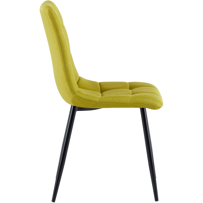 Lot de 4 chaises de salle à manger tissu Antibes vert