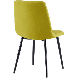 Lot de 4 chaises de salle à manger tissu Antibes vert